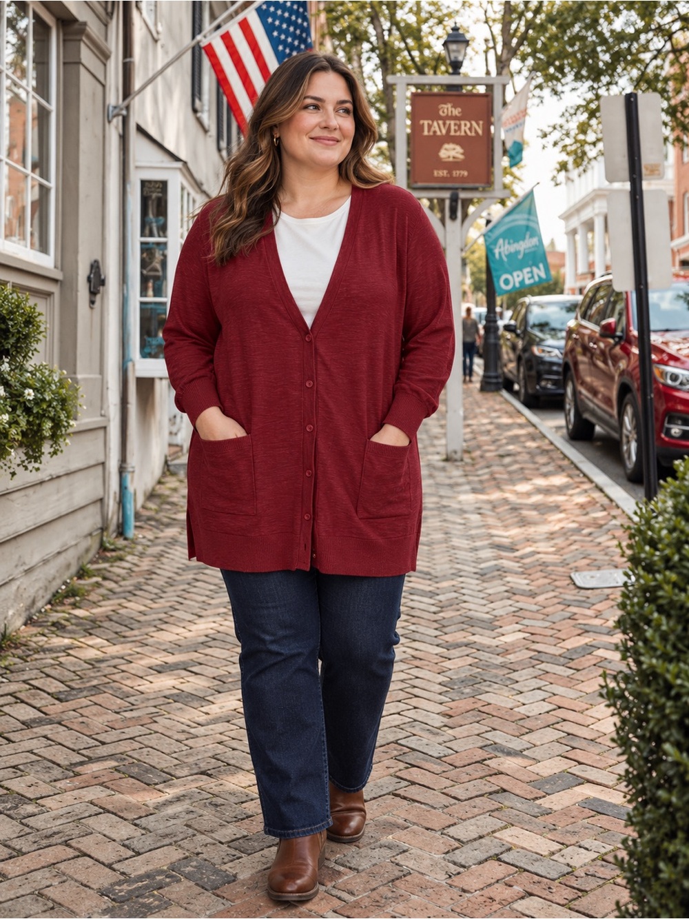 Torrid Biking Red Slub Boyfriend Cardigan Button Front Pockets 2X 18–20 NWT